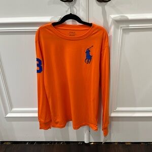 NWT POLO RALPH LAUREN YOUTH M (10/12) Fall Orange Long-Sleeve T-Shirt.